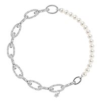 Collier Rebecca Femme Diva Pearls in Aluminium Perla BDAKBB04